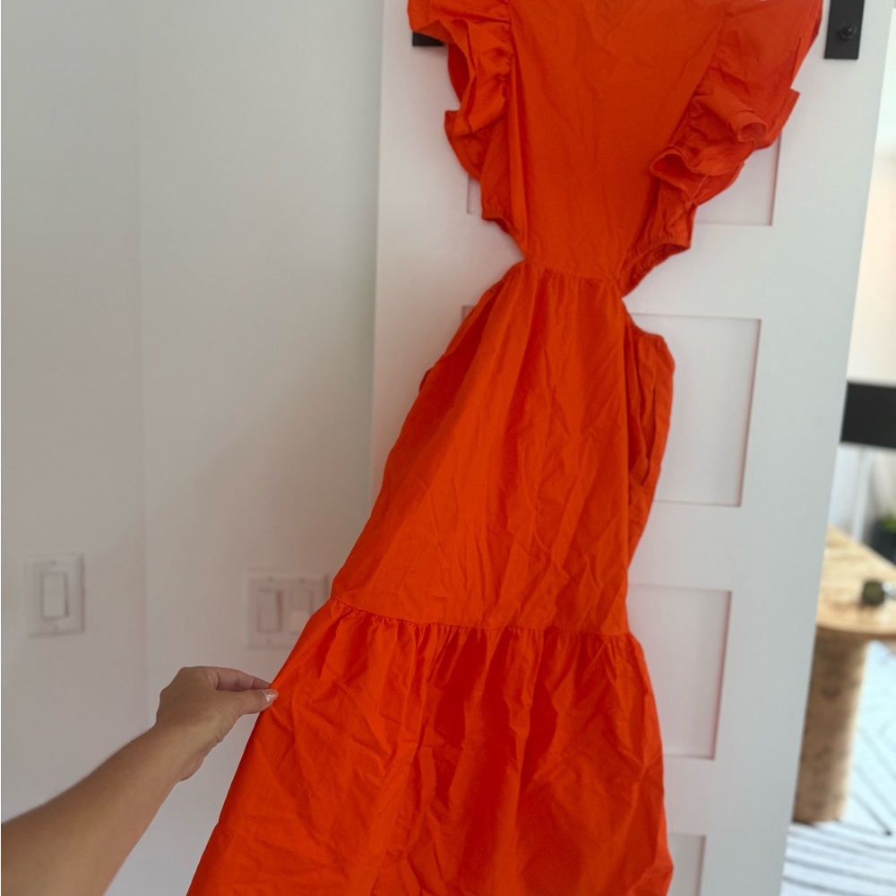 Target A New Day Elegant Orange Ruffle Dress - Picture 3 of 13